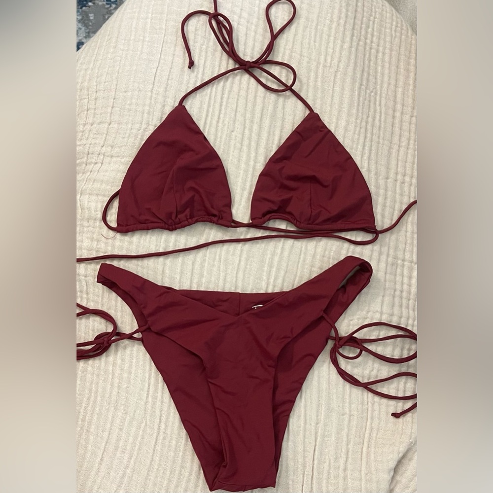 Riot swim merlot biki top and fox bottoms